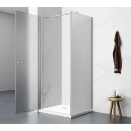 a&n&a aQualine Pilot Duschkabine mit Drehtür 80 x 80 cm Brick Glas Aqualine-PT080-01-SET