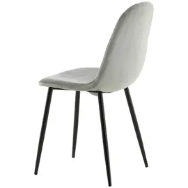 venture home Esszimmerstuhl Polar Polyester Samt Grau/Schwarz 2 Stk.