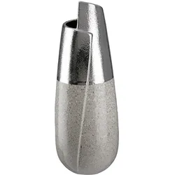 GILDE Keramik Vase mit Cut Marmo H=28cm