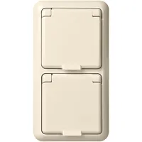 Elso Steckdoseneinsatz 2-fach IP44 Weiß 1 St.