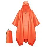 NATICY Regenjacke Regenponcho Herren Damen Wasserdicht, 3-in-1 (Set, 1) PU beschichtet Kapuze