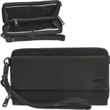 Bear Design Handytasche zum Umhängen Leder mit Geldbörse "Lilian" schwarz - Schwarz