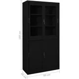 vidaXL Büroschrank mit Schiebetür 90x40x180 cm Schwarz