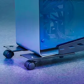 NanoRS RS480 Mobiler Gamping-CPU-Ständer mit 4 Rollen CPU-Ständer Computerwagen Belastbar bis 25kg, Regulierbare Breite: 160–300 mm Rollwagen PC Desktop