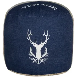WOMO-DESIGN Sitzpouf Jacksonville Baumwolle 35 x 43 x 35 cm Blau