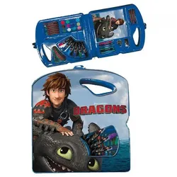 Dragons Drachenzähmen gefüllte Maltasche / Malkoffer 'Dragons Titan' 40-teilig