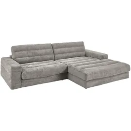 KAWOLA Ecksofa Lana Cord Recamiere rechts steingrau