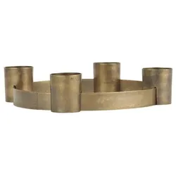 Adventkerzenhalter f/4 rustikale Kerzen Ø:3,8 verschiebbare Halter gold