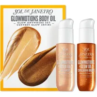 Sol de Janeiro Glowmotions Body Oil Set, Copacabana Bronze und Rio Sunset, Schimmerndes Körperöl mit Cupuaçu-Butter und Acai-Öl, Cheirosa '62 Duft, 4 Flaschen