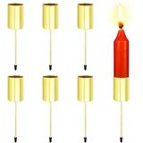 Stabkerzenhalter Gold, 6 Stück Kerzenhalter Adventskranz Stabkerzen Metall Kerzenständer Kerzenteller zum Stecken für Weihnachten, Hochzeit, Geburtstag, Partydekoration