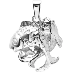Ketten-Anhänger OSTSEE-SCHMUCK "Ostsee-Schmuck Anhänger Tierkreiszeichen Fische", weiß, Schmuckanhänger, Damen, 25 x 18mm, Silber 925 (Sterlingsilber), 2,3 g