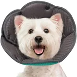 Halskrause für Hund, Halskrause Katze, Schutzkragen Hund, Atmungsaktiver Hundehalskragen FüR Kleine, Mittlere Und GroßE Hunde, Verstellbarer Hunde-Erholungskragen Nach Der Operation - Blauer See M