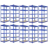 MonsterShop 10 x T-Rax Lagerregal Blau - 120cm x 45cm x 180cm