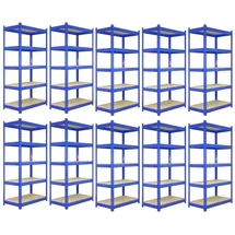 MonsterShop 10 x T-Rax Lagerregal Blau - 120cm x 45cm x 180cm
