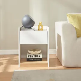 [en.casa] Nachtschrank Kuorshare 55 x 42 x 37 cm Weiß/Eicheoptik