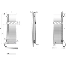 Kermi Credo Half round-E 1000 x 450 mm 400 W weiß links