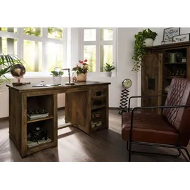 MASSIVMOEBEL24.DE Schreibtisch RAILWAY Braun