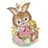 PGV Plauener Spitze Fensterbild "Hase und Ei" farbig 16 x 23 cm Fensterdeko Fensterschmuck Bilder Handarbeit Deko Fenster