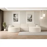 altdecor Ecksofa in U-Form Corner Sofa Bett Eckcouch Couch L-Form Wohnlandschaft Cauchsofa MARI-U1-299x165x78 cm Beige