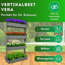 Coemo Vertikalbeet Vera 45 x 45 x 140 cm Grau