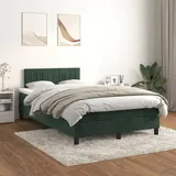 Ankonbej Boxspringbett mit Matratze Dunkelgrün 120x200 cm Samt