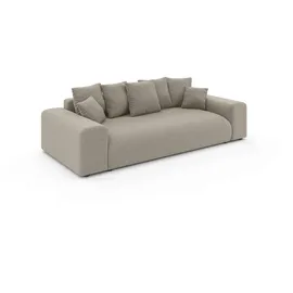 Home Affaire Big-Sofa HOME AFFAIRE "LAKESIDE 3-Sitzer Schlafsofa mit Bettkasten, Breite 256,5 cm", grau (beige), B:256,5cm H:82cm T:122cm, 100% Polyester, Sofas, Big-Sofa, Liegefläche 168,5x195 cm, hoher Sitzkomfort, Maße B/T/H: 256/122/82cm
