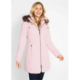 bonprix Steppjacke BONPRIX "Steppjacke mit Kapuze, gefüttert", Damen, Gr. 50, rosa (zartrosa), Web, Obermaterial: 88% Polyester, 12% Polyamid. Futter: 100% Polyester. Füllung: 100% Polyester, kontrastfarbene Details, unifarben, regular fit ca.