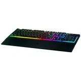 Razer Ornata V3 Gaming-Tastatur mit niedrigem Profil (Hybridschalter mit Mecha-Membran, UV-beschichtete Tasten, weiche magnetische Handgelenkstütze, RGB Chrom), ES-Design, Schwarz