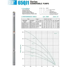 chm Brunnenpumpe 2,5 Zoll 550 Watt 8,2 Bar 2700 L/h mit 25 m Kabel