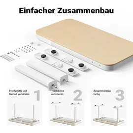 Wiltec Höhenverstellbarer Schreibtisch einmotorig Ladestation, Tischplatte Memory
