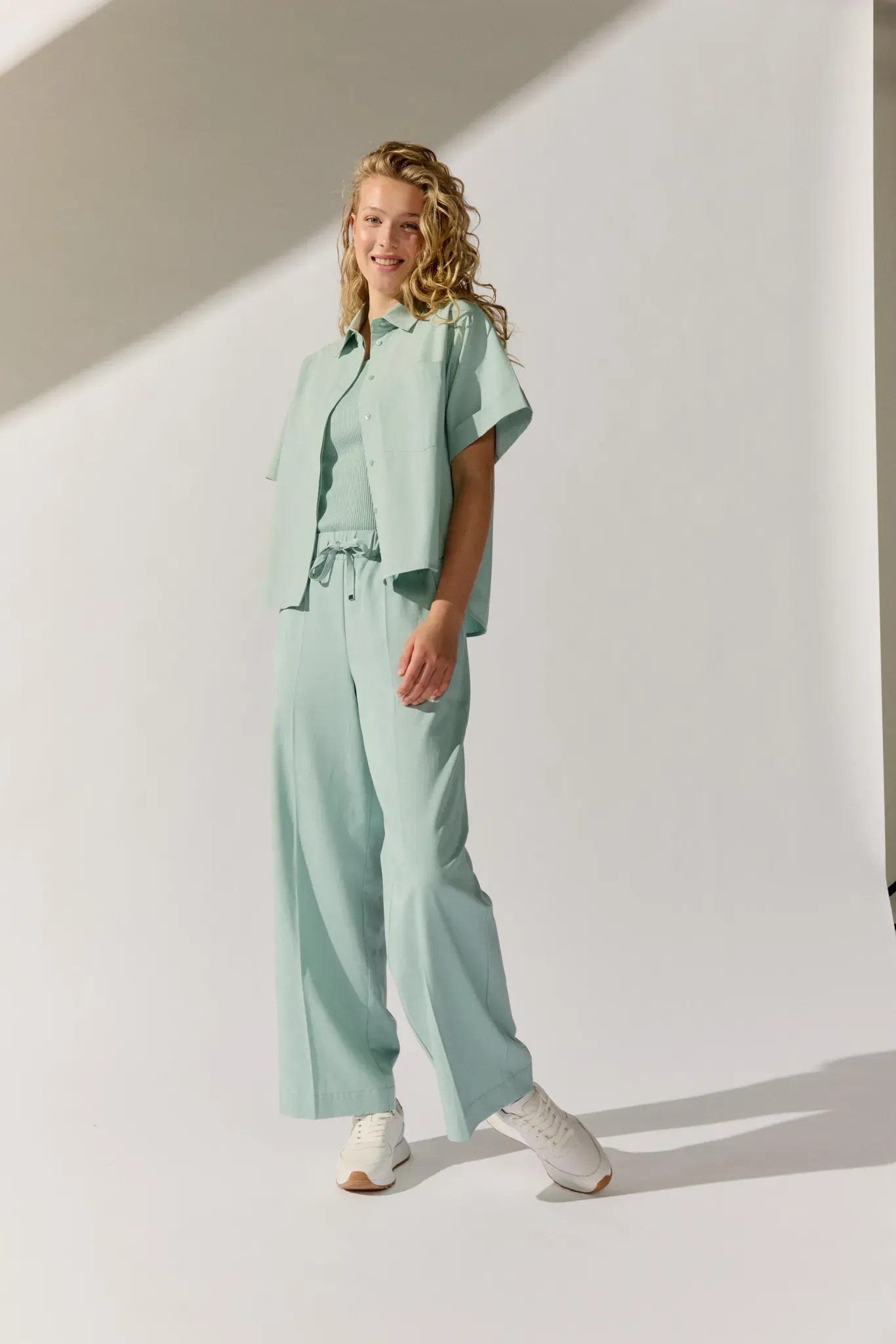 Schlupfhose THE FASHION PEOPLE, Damen, Gr. 38, Normalgrößen, grün, Obermaterial: 65% Lyocell, 35% Baumwolle., unifarben, Hosen Schlupfhose