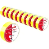 POPPSTAR Isolierband 1008851, Set, gelb, 18mm x 10m 10 Stück