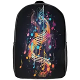 CZSDABERA Music Note Schulrucksack Mädchen Teenager Schultasche Großen Rucksack Schule Trekking Rucksack Rucksack Wasserdicht Für Schule Reise Schulranzen 17inch - 17inch