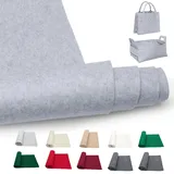 LOMUG Filz Meterware 3mm Dick, Filzstoff Meterware 40x250 cm, Taschenfilz Dekofilz Filzmatte Polyester Filzrolle, Filzmatten zum Zuschneiden, Bastelfilz für DIY Filzunterlage Patchwork (Hellgrau)