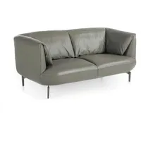 Angel Cerda Sofa, Grau, Edelstahl, Leder, 175x78x90 cm, Wohnzimmer, Sofas & Couches, Sofas, 2-Sitzer Sofas