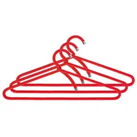 Peppermint Products Hanger | 3er Textil-KLEIDERBÜGEL-Set aus Seil | Rutschfester Designer-Bügel f. Jacken, Hemden, Hosen | Design: Roman Luyken | Schrank- & Garderobenbügel (Rot)