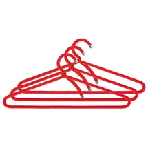 Peppermint Products Hanger | 3er Textil-KLEIDERBÜGEL-Set aus Seil | Rutschfester Designer-Bügel f. Jacken, Hemden, Hosen | Design: Roman Luyken | Schrank- & Garderobenbügel (Rot)