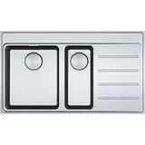Franke Mythos MYX 251 A links Einbauspüle Edelstahl Druckknopfventil 860 x 520 mm