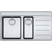 Franke Mythos MYX 251 A links Einbauspüle Edelstahl Druckknopfventil 860 x 520 mm