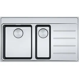 Franke Mythos MYX 251 A links Einbauspüle Edelstahl Druckknopfventil 860 x 520 mm
