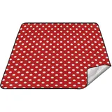 Leichte Picknickdecke, Bodendecke, mit Stauraum für den Außenbereich, Rot gepunktet