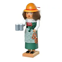 KWO Nussknacker Wirtin mit Brezel Holz 10 x 27 x 13 cm