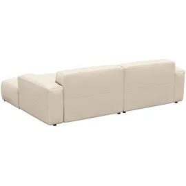 flexlux Ecksofa FLEXLUX "Lucera Chaislongue rechts oder links, L-Form, bequem", weiß (warm weiß), B:257cm H:73cm T:171cm, 100% Echteder, Sofas, Ecksofa, modern & anschmiegsam, Kaltschaum, Stahl-Wellenunterfederung