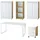 KADIMA DESIGN BÜRO-SET MUENCHEN 5-teilig | Glasfront Abschließbar | Schreibtisch, Container, 2 Schränke, Regal | Chalet-Eiche-Nb./Weiß