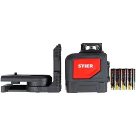 Stier Kreuzlinienlaser 360° x 120°, grün 520nm, Baulaser mit präziser Nivelliergenauigkeit von ±3 mm / 10 m, IP54