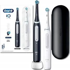 Oral-B iO Series 4 Matt Black + 2. Handstück Quite White + Reiseetui