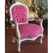 Casa Padrino Kinderstuhl Barock Rosa/Weiß