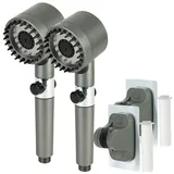 BadeStern 2er-Set Hochdruck-Massage-Handbrausen mit Silikon-Massagebürste,4 Modi