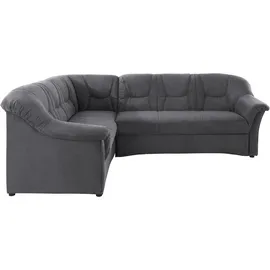 DOMO collection Ecksofa DOMO COLLECTION "SARAFINA 240x190 cm, auch mit Federkern für mehr Sitzkomfort", grau, B:240cm H:83cm T:190cm, Microfaser PRIMABELLE (100% Polyester) / Struktur (90% Polyester; 10% Polyacryl);Luxus-Microfaser (92% Polyester, 8% Nylon);Microfaser