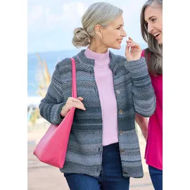 GOLDNER Multicolor Woll-Jacke mit Stehkragen Blau 40